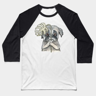 Dog with monstera leaf Baseball T-Shirt